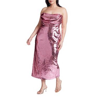 ELOQUII Women's Plus Size Corset Bodice Sequin Dress