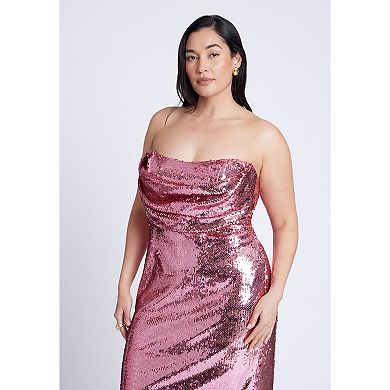 ELOQUII Women's Plus Size Corset Bodice Sequin Dress