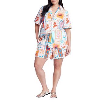 ELOQUII Women's Plus Size Pull On Printed Short