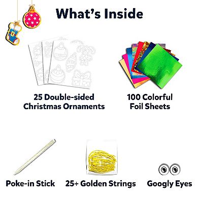 Skillmatics Foil Fun Double-Sided Christmas Ornaments Craft Kit