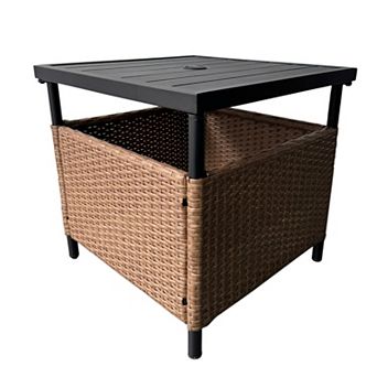 Sonoma Goods For Life® Benton Wicker Outdoor Umbrella Side Table
