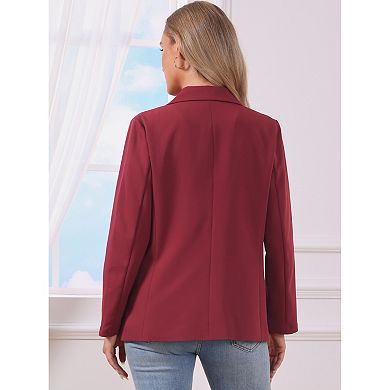 Business Casual Blazer for Women's Notched Lapel Long Sleeve Single Breasted Work Suit Jackets