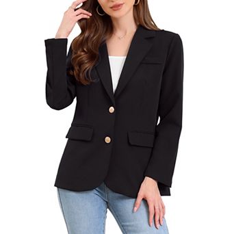 Business Casual Blazer for Women's Notched Lapel Long Sleeve Single Breasted Work Suit Jackets
