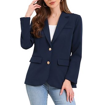 Business Casual Blazer for Women's Notched Lapel Long Sleeve Single Breasted Work Suit Jackets