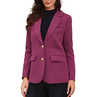 Business Casual Blazer for Women's Notched Lapel Long Sleeve Single Breasted Work Suit Jackets
