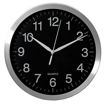 Clockswise 10 in Round Quartz Wall Clock Non-Ticking Battery Operated