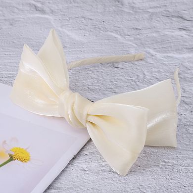 Gauze Shiny Silk Bow Headband 1 Pc