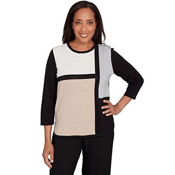 Women's Alfred Dunner Colorblock Long Sleeve Sweater