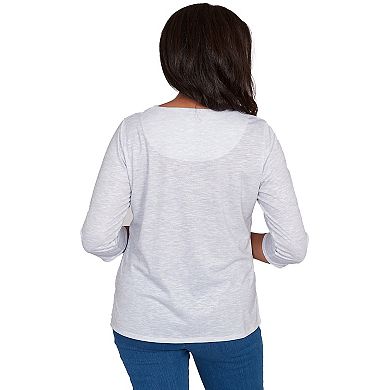 Women's Alfred Dunner Santa & Tree Print Graphic Top