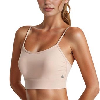 Women's Longline Sports Bra with Spaghetti Straps and Scoop Neck for Light Support Yoga and Lounge