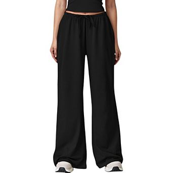 Women's Wide Leg Lounge Pants with Drawstring Waist and Relaxed Fit for All-Day Comfort