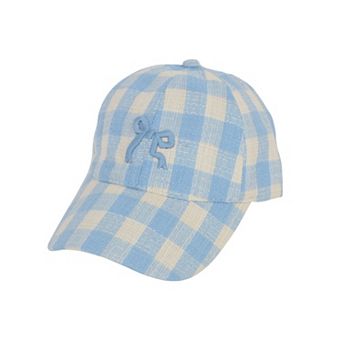 Women's Embroidered Bow Baseball Cap with Contrast Stitching and Curved Brim