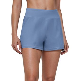 Women's High Waist Performance Shorts with Wide Waistband and Side Pockets for Active Comfort