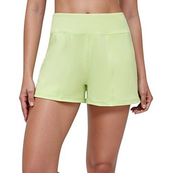 Women's High Waist Performance Shorts with Wide Waistband and Side Pockets for Active Comfort