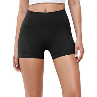 Women's High Waist Workout Shorts with Side Pockets and Seam-Contoured Fit for Flexible Movement