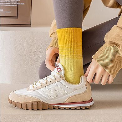 Women's Gradient Crew Socks 3-Pack Soft Stretch Knit Comfortable Stylish Everyday Wear