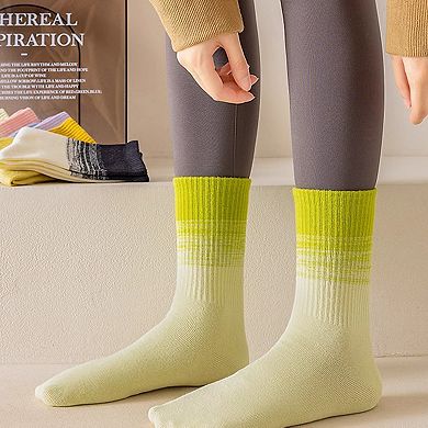Women's Gradient Crew Socks 3-Pack Soft Stretch Knit Comfortable Stylish Everyday Wear