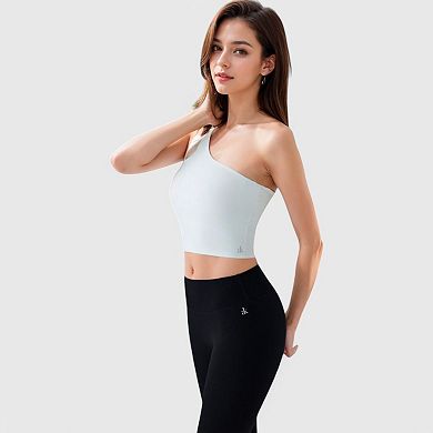 Women's One Shoulder Cutout Athletic Crop Top