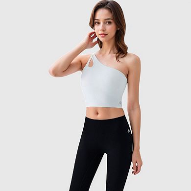 Women's One Shoulder Cutout Athletic Crop Top