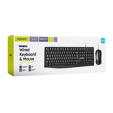 Styletech MK100 Wired Keyboard and Mouse Bundle - US Layout
