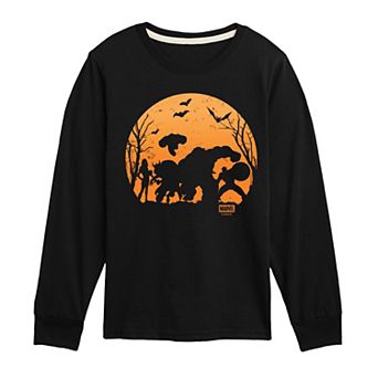 Boys 8-20 Marvel The Avengers Halloween Silhouette Long Sleeve Graphic Tee