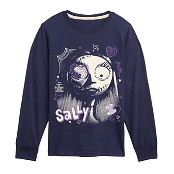 Disney's The Nightmare Before Christmas Sally Boys 8-20 Face Doodles Long Sleeve Graphic Tee