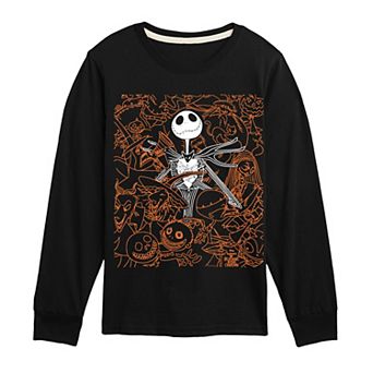 Disney's The Nightmare Before Christmas Boys 8-20 Character Collage Long Sleeve Graphic Tee