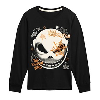Disney's The Nightmare Before Christmas Jack Skellington Boys 8-20 Face Doodles Long Sleeve Graphic Tee