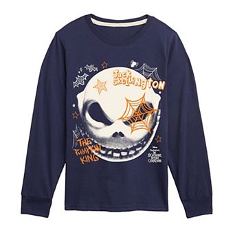 Disney's The Nightmare Before Christmas Jack Skellington Boys 8-20 Face Doodles Long Sleeve Graphic Tee