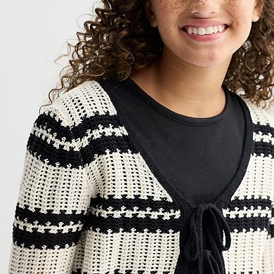Plus Size & Regular SO® Double Tie Cardigan