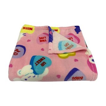 Hello Kitty Cutie Kitty Candy Hearts Sweetheart Fleece Throw Blanket