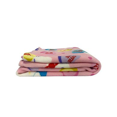 Hello Kitty Cutie Kitty Candy Hearts Sweetheart Fleece Throw Blanket