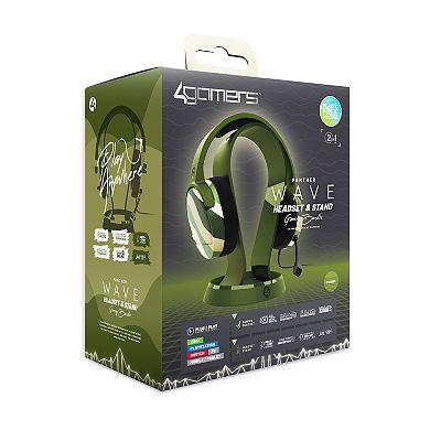 4Gamers Panther Gaming Headset with Stand - Wave Forest