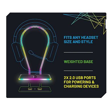 4Gamers Light Up Headset & Stand Bundle