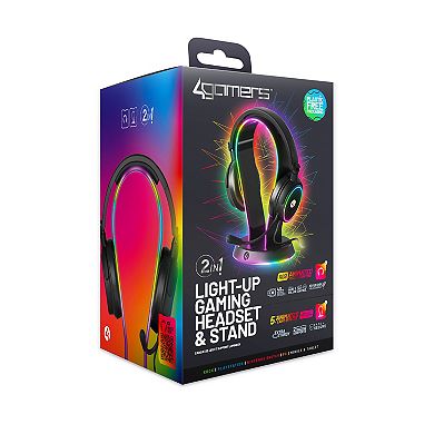 4Gamers Light Up Headset & Stand Bundle