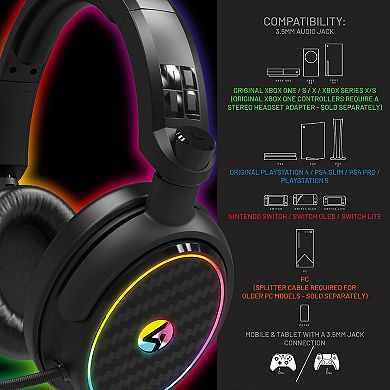 4Gamers C6-100 Light Up Gaming Headset for XBOX, PS4/PS5, Switch, PC