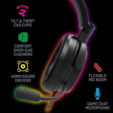 4Gamers C6-100 Light Up Gaming Headset for XBOX, PS4/PS5, Switch, PC