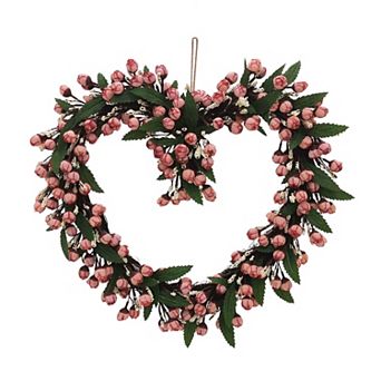 Celebrate Together™ Valentine's Day Artificial Rose Bud Heart Wreath