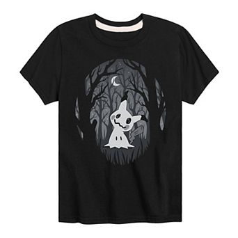 Boys 8-20 Pokémon Mimikyu Scary Forest Graphic Tee