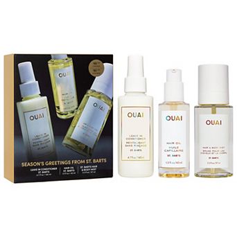 OUAI St. Barts Hair & Body Mist, Leave In Conditioner & Hair Oil Gift Set