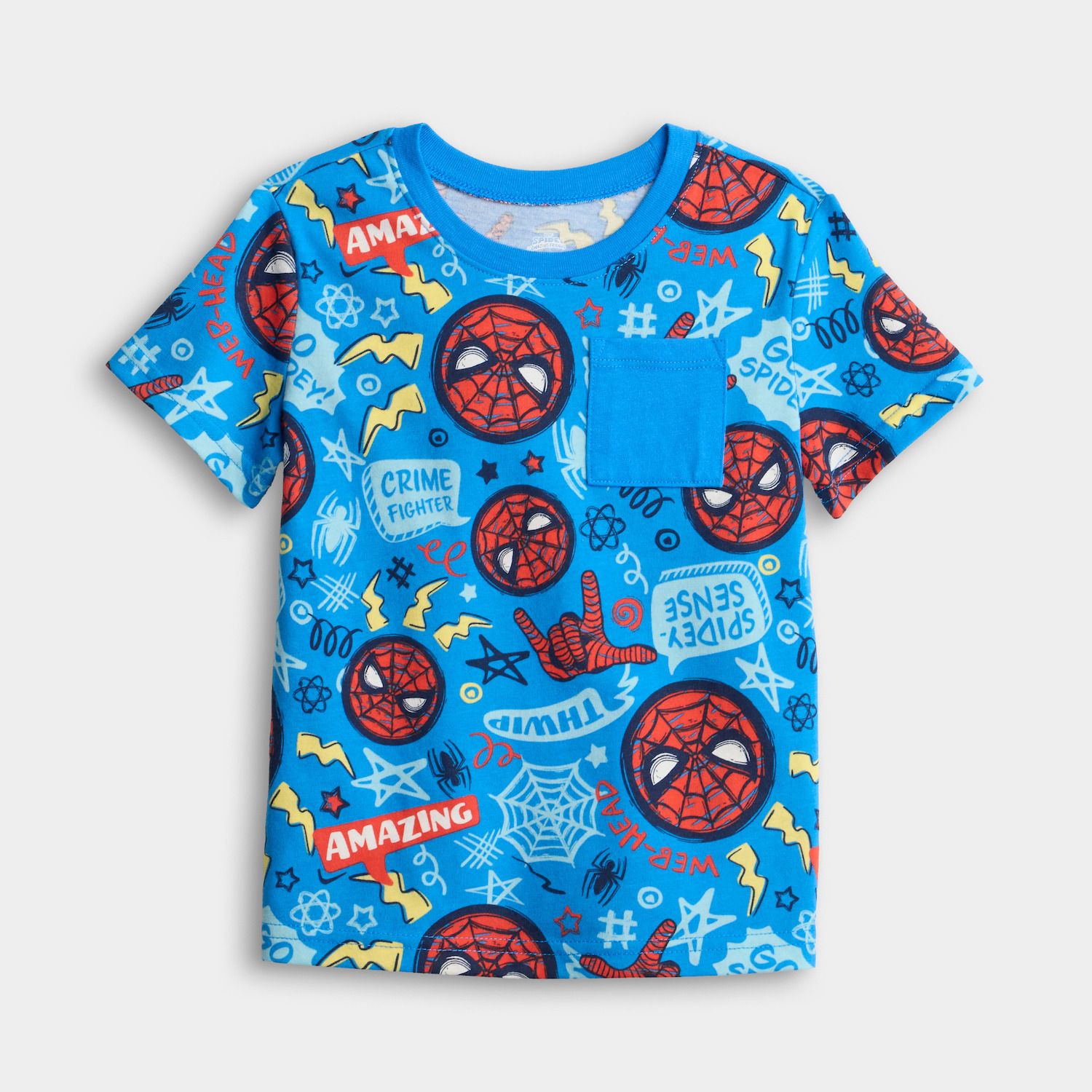 Футболка Jumping Beans® Marvel Spider-Man Short Sleeve Pocket для малышей — фото 1