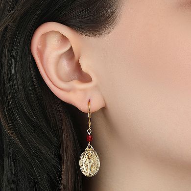 Symbols of Faith Miraculous Medal Leverback Earrings