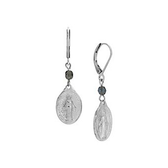 Symbols of Faith Miraculous Medal Leverback Earrings