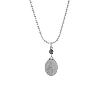 Symbols of Faith Miraculous Medal Pendant Necklace