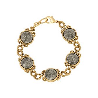 Symbols of Faith Gold Tone Mary & Child Bracelet