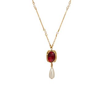 Symbols of Faith Gold Tone Lady of Guadalupe Pendant Necklace