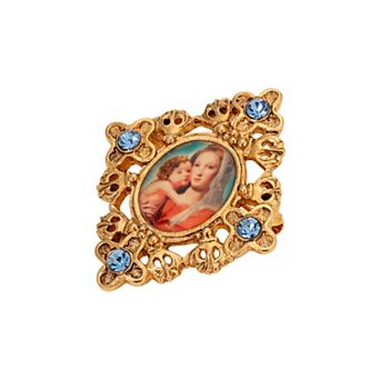 Symbols of Faith Gold Tone Mary & Child Decal Pin