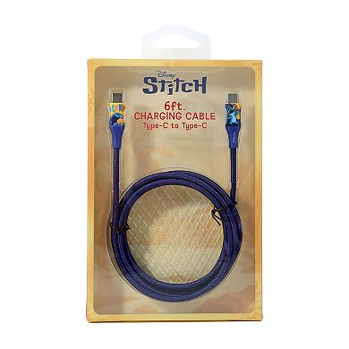 Disney's Stitch Surf's Up 6-ft. Type-C Braided Charging Cable
