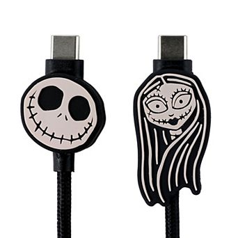 Disney's The Nightmare Before Christmas Jack & Sally 6-ft. Type-C Braided Charging Cable