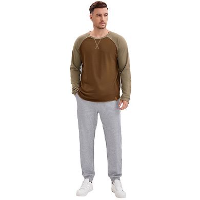 Men's Long Sleeve Tops Color Block Casual Raglan T-Shirt